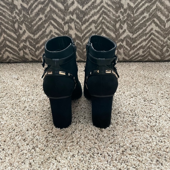 Thalia Sodi Terri ankle boot round toe side zipper buckle detail black size 6 - Picture 4 of 8